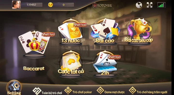 các trò chơi tại loto188